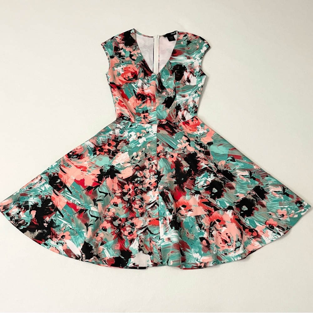 AQUA Floral Colorful Print Dress